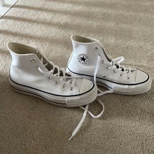 White high top platform Converse